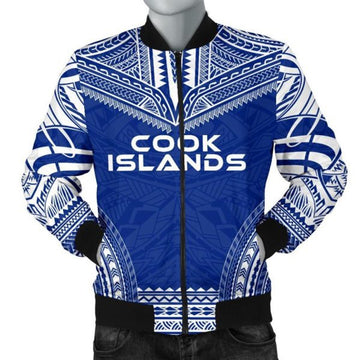 FUNSTUFFPRINT Cook Islands Flag Polynesian Chief Men's 3D Bomber Jacket