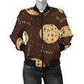 FUNSTUFFPRINT Cookie Pattern Print Women Casual 3D Bomber Jacket