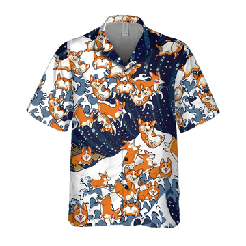 Corgi Hawaiian Shirt, Dog hawaiian shirt, Gift for dog lovers