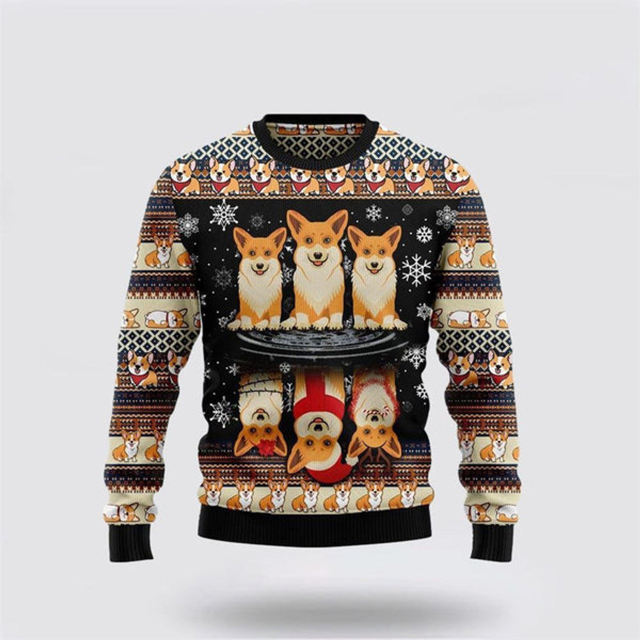 FUNSTUFFPRINT Corgi Dog Christmas Ugly Christmas Sweater For Men And Women, Gift For Christmas, Best Winter Christmas Outfit Ugly  Sweater
