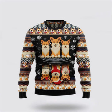 FUNSTUFFPRINT Corgi Dog Christmas Ugly Christmas Sweater For Men And Women, Gift For Christmas, Best Winter Christmas Outfit Ugly  Sweater