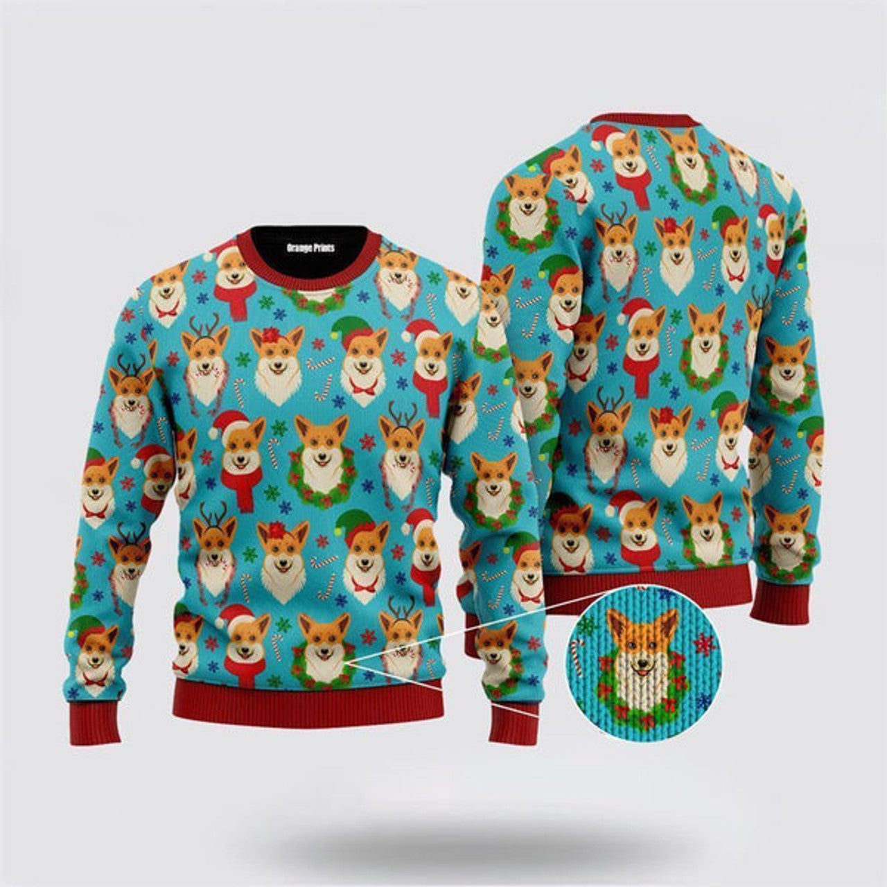 FUNSTUFFPRINT Corgi Snow Dog Christmas Ugly Christmas Sweater For Men And Women, Gift For Christmas, Best Winter Christmas Outfit Ugly  Sweater