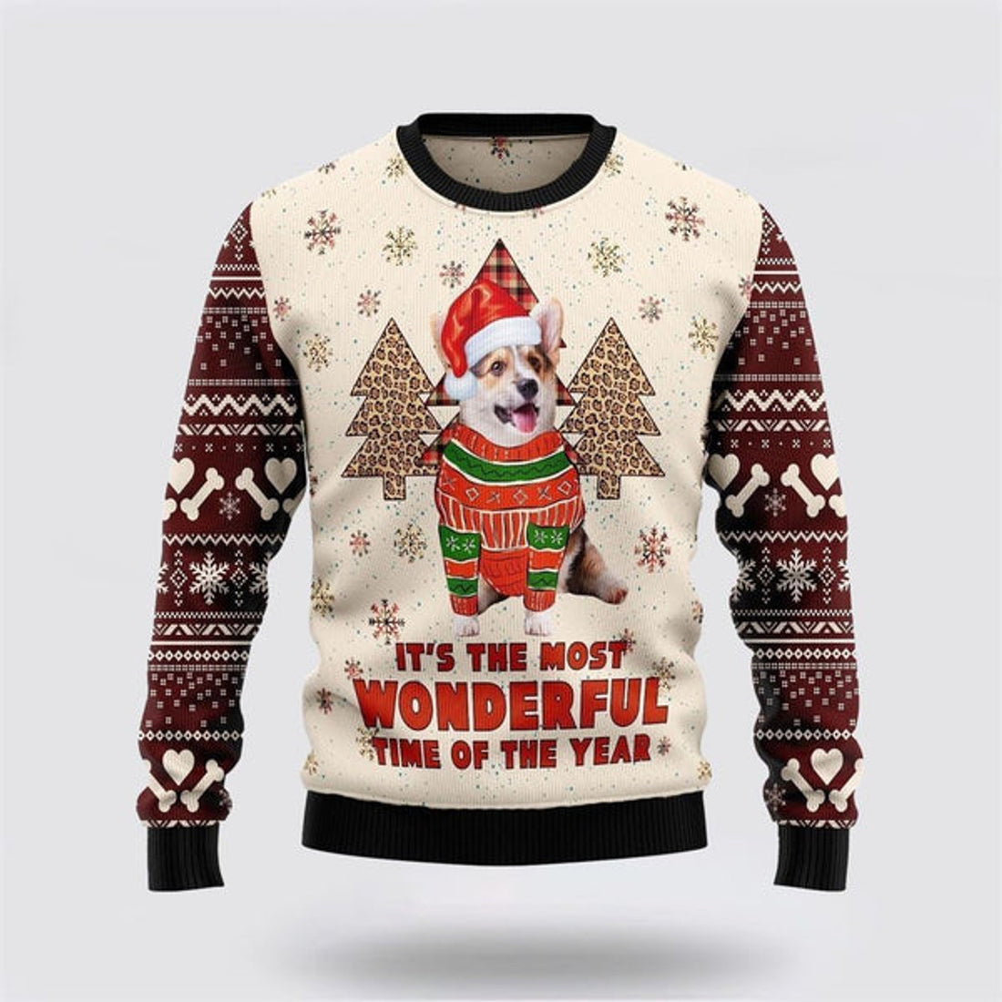 FUNSTUFFPRINT Corgi The Most Beautiful Time Ugly Christmas Sweater For Men And Women, Gift For Christmas, Best Winter Christmas Outfit Ugly  Sweater
