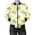 FUNSTUFFPRINT Corn Print Pattern Women Casual 3D Bomber Jacket