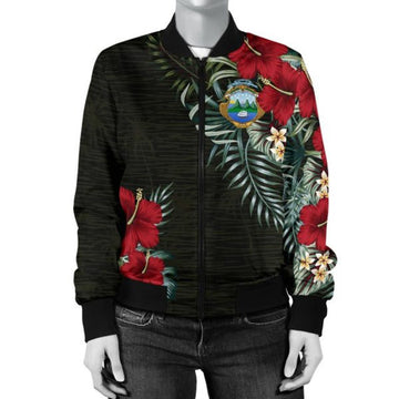 FUNSTUFFPRINT Costa Rica Hibiscus Women's 3D Bomber Jacket