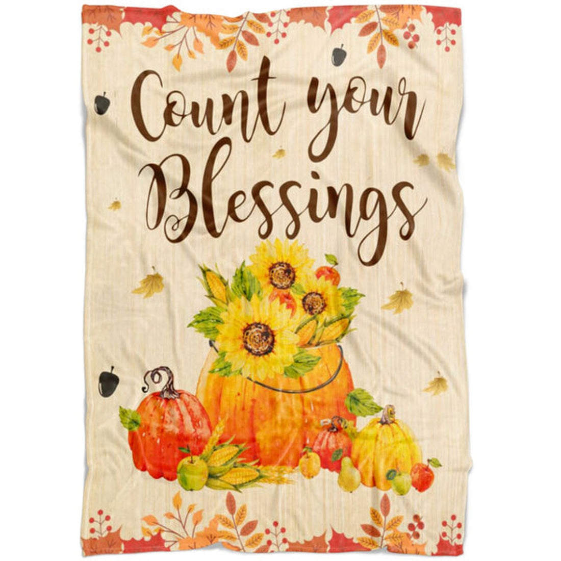 FUNSTUFFPRINT Count Your Blessings Fleece Blanket - Christian Blanket - Bible Verse Blanket