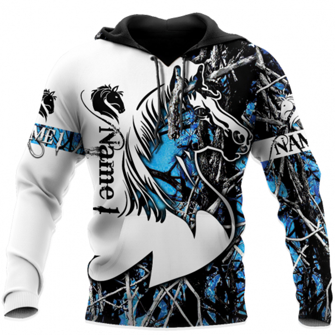 FUNSTUFFPRINT Horse Couple 3D Hoodie and Zip Hoodie