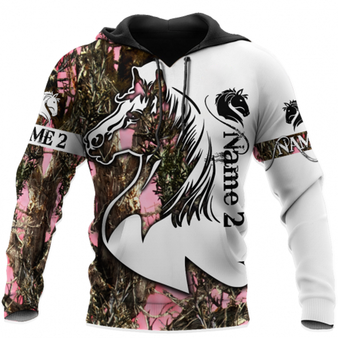 FUNSTUFFPRINT Horse Couple 3D Hoodie and Zip Hoodie