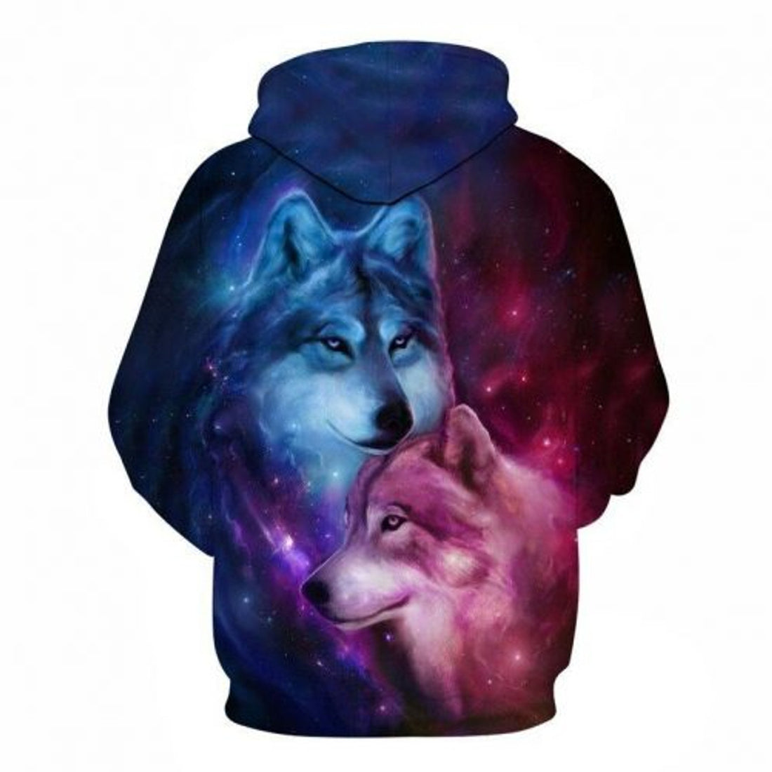 FUNSTUFFPRINT Wolf Couple 3D All Over Hoodie Galaxy 3D Hoodie and Zip Hoodie