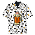 Cow And Beer Cow Skin Pattern Black And White Theme Hawaiian Shirt