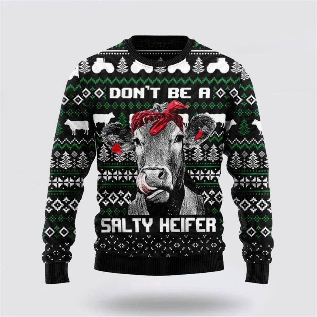 FUNSTUFFPRINT Cow Heifer Ugly Christmas Sweater – Sweater Gifts For Pet Lover Ugly  Sweater