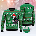 FUNSTUFFPRINT Cow Not Today Ugly Christmas Sweater, Christmas Sweater, Ugly Sweater, Funny Xmas Sweaters Ugly Sweater