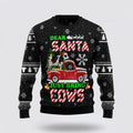 FUNSTUFFPRINT Cow & Red Truck Christmas Dear Santa Just bring Cows Ugly Christmas Sweater, Farm Sweater, Christmas Gift, Best Winter Outfit Christmas Ugly Sweater