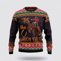 FUNSTUFFPRINT Cowboy Season Christmas Pattern Ugly Christmas Sweater, Farm Sweater, Christmas Gift, Best Winter Outfit Christmas Ugly Sweater