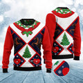 FUNSTUFFPRINT Cowboy Ugly Christmas Sweater, Christmas Sweater, Ugly Sweater, Funny Xmas Sweaters Ugly Sweater