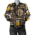 FUNSTUFFPRINT Craft Beer Print Pattern Women Casual 3D Bomber Jacket