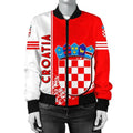 FUNSTUFFPRINT Croatia Coat Of Arms Women Bomber Jacket Quarter Style 3D Bomber Jacket