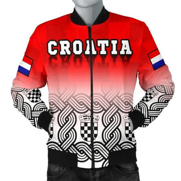 FUNSTUFFPRINT Croatia Men's Bomber Jacket - Croatian Wattle Coat Of Arms 3D Bomber Jacket