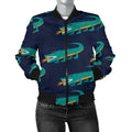 FUNSTUFFPRINT Crocodile Pattern Print Women Casual 3D Bomber Jacket