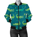 FUNSTUFFPRINT Crocodile Print Pattern Women Casual 3D Bomber Jacket