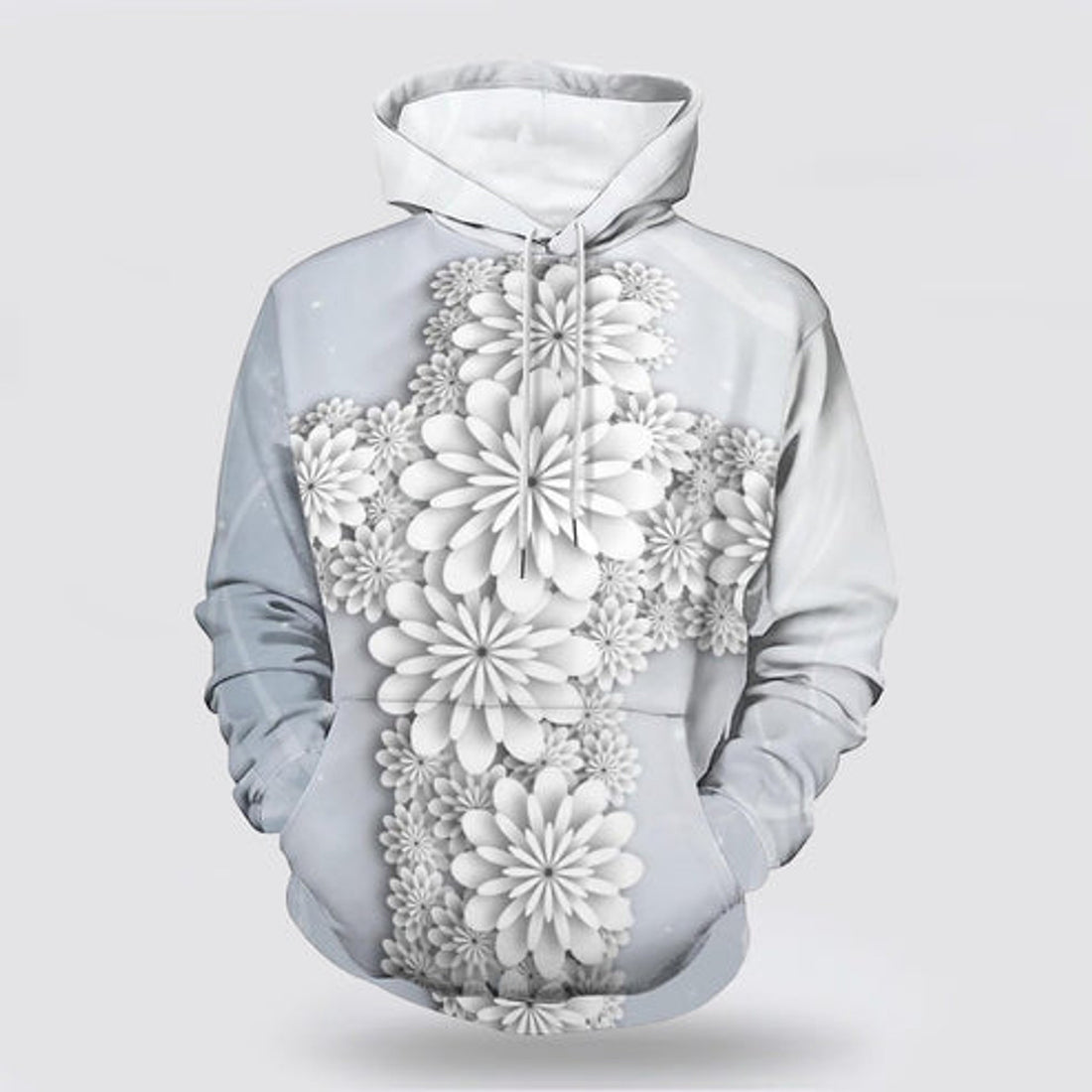 FUNSTUFFPRINT 3D Cross Flowers 3D Hoodie and Zip Hoodie