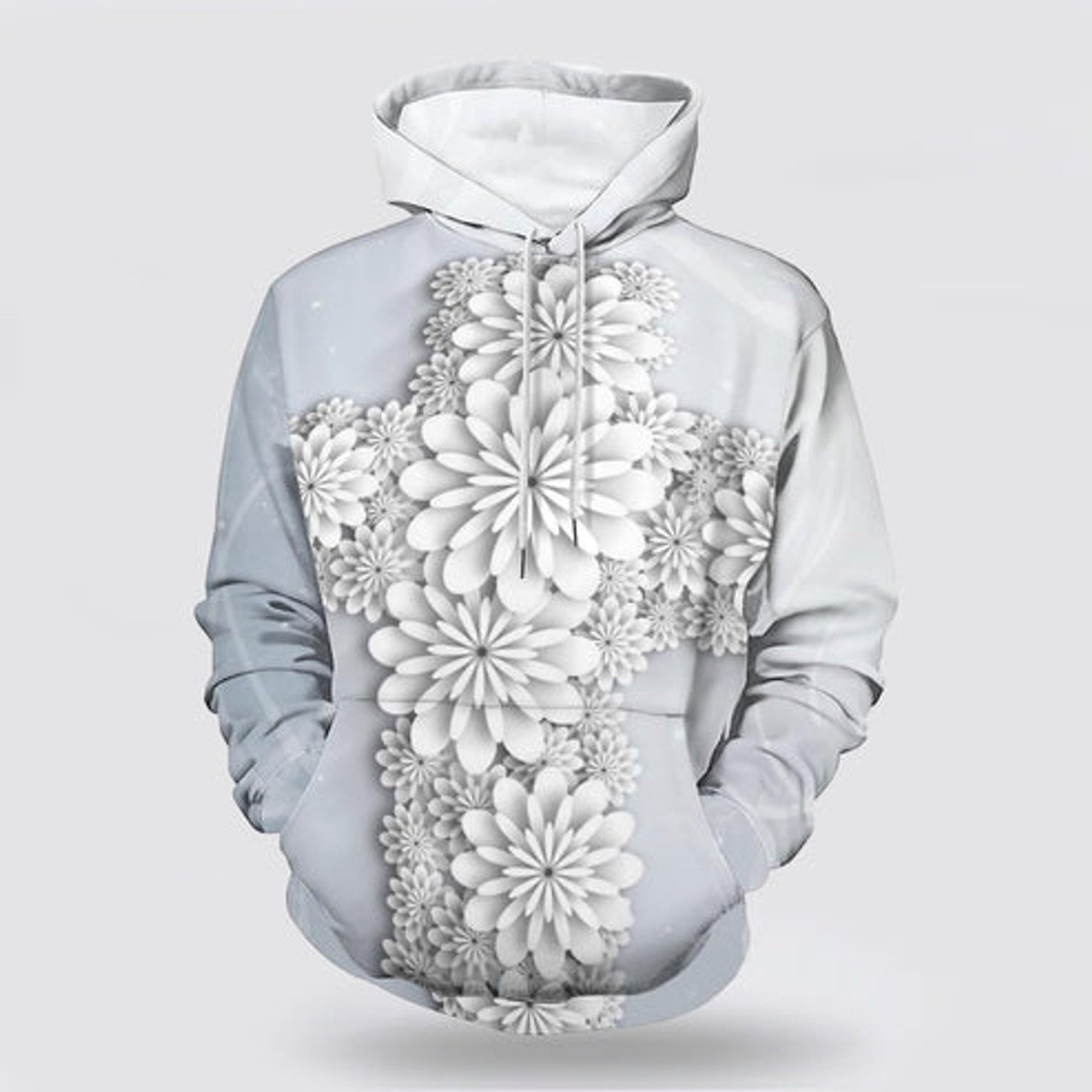 FUNSTUFFPRINT 3D Cross Flowers 3D Hoodie and Zip Hoodie