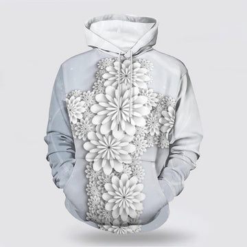 FUNSTUFFPRINT 3D Cross Flowers 3D Hoodie and Zip Hoodie