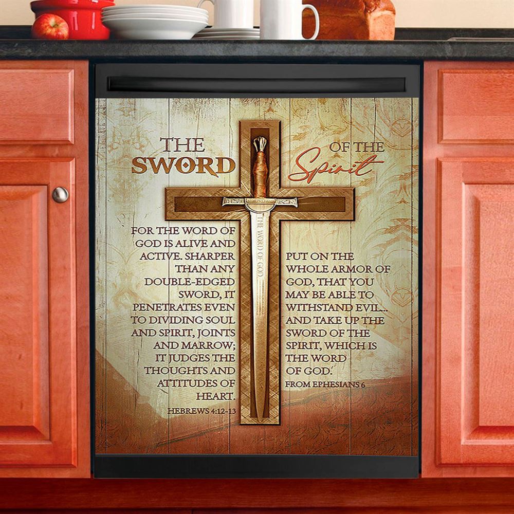 Cross Bible Verses, Be Still &amp; Know That I Am God Dishwasher Cover, Bible Verse Dishwasher Magnet Cover, Christian Inspirational Kitchen Decor