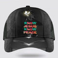 FUNSTUFFPRINT Cross Dove Know Jesus Know Peace Baseball Cap - Christian Hats for Men and Women