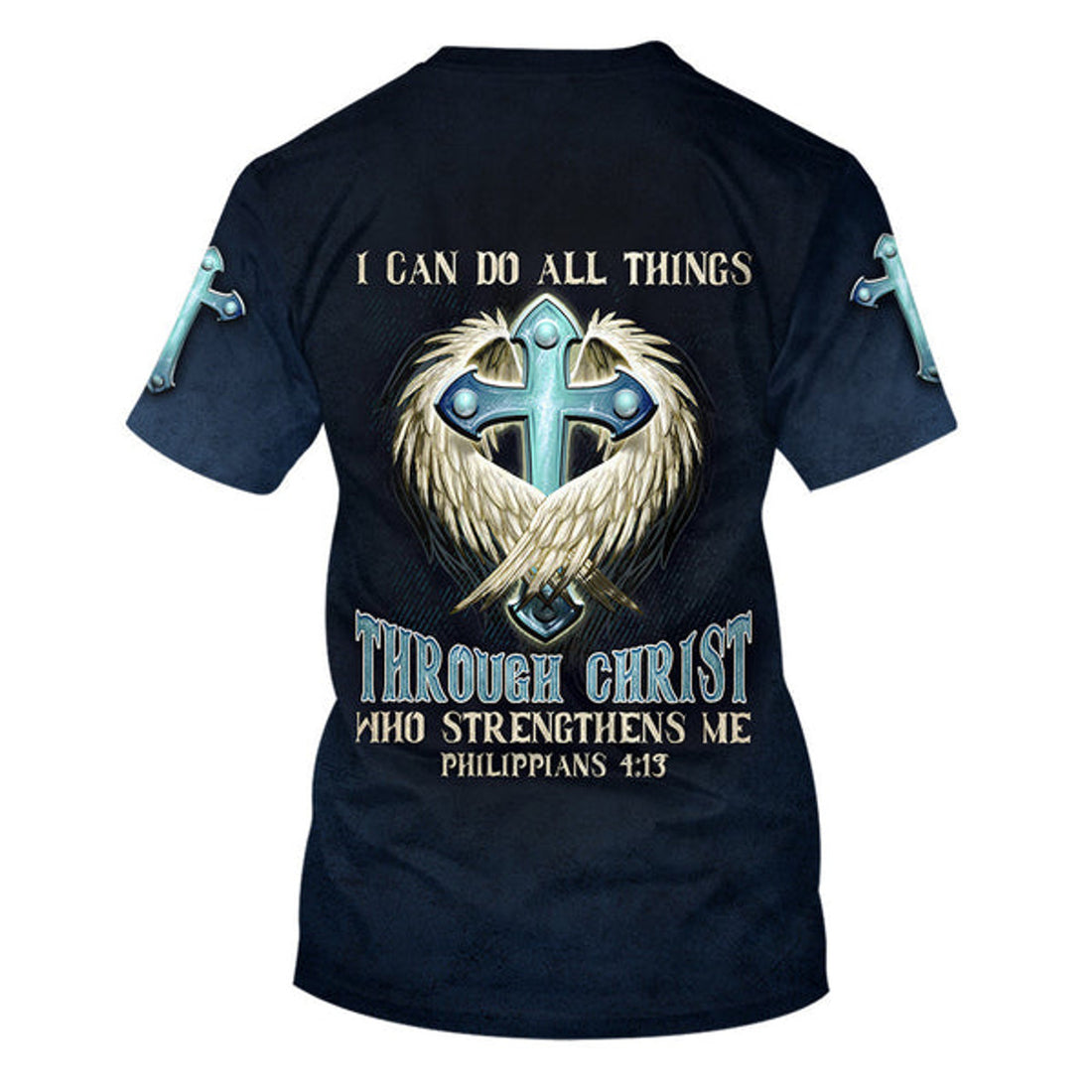 FUNSTUFFPRINT Cross I Can Do All Things Through Christ Who Strengthens Me 3D T-Shirts - Christian Shirts For Men&Women 3D T-shirt