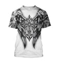 FUNSTUFFPRINT Cross With Wings Jesus Shirts - Christian 3D T-shirt