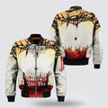 FUNSTUFFPRINT Crown Of Thorns Blood Bomber Jacket - Jesus Shirt for Men Women 3D Bomber Jacket