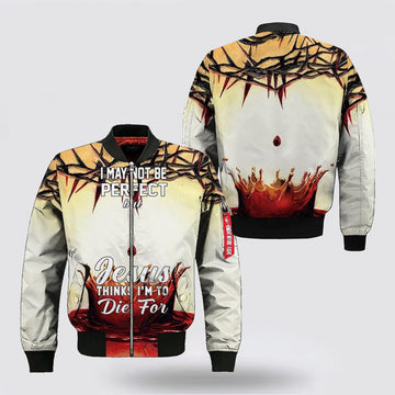 FUNSTUFFPRINT Crown Of Thorns Blood Bomber Jacket - Jesus Shirt for Men Women 3D Bomber Jacket