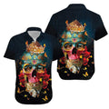 Chief Skull Motorcycle Unisex Hawaiian Shirt For Men & Women, Skull Flower Hawaiian Aloha Shirt