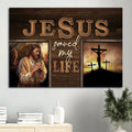 Crucifixion Of Jesus Three Crosses Jesus Saved My Life Canvas Wall Art - Christian Wall Decor