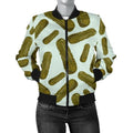 FUNSTUFFPRINT Cucumber Pickle Print Pattern Women Casual 3D Bomber Jacket