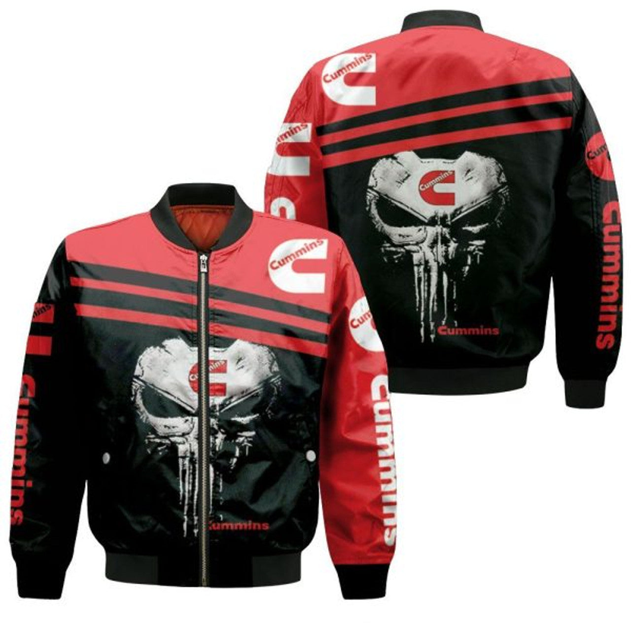 FUNSTUFFPRINT Cummins Skull 3D Bomber Jacket