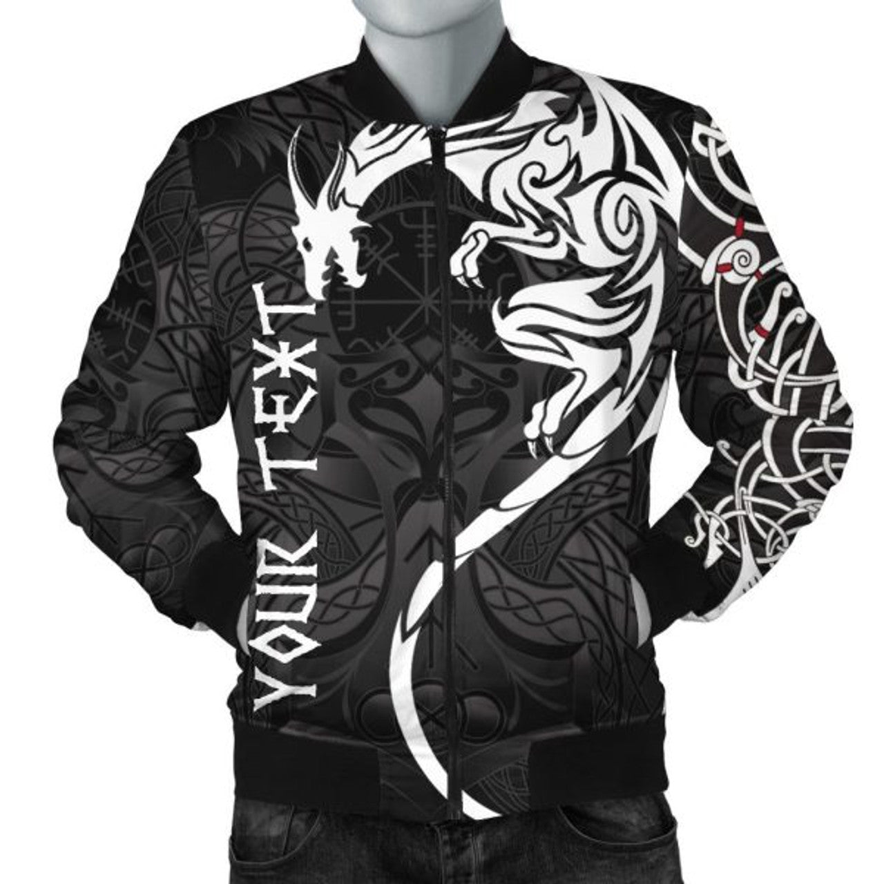 FUNSTUFFPRINT Custom Bomber Jacket - Dragon Tattoo 3D Bomber Jacket