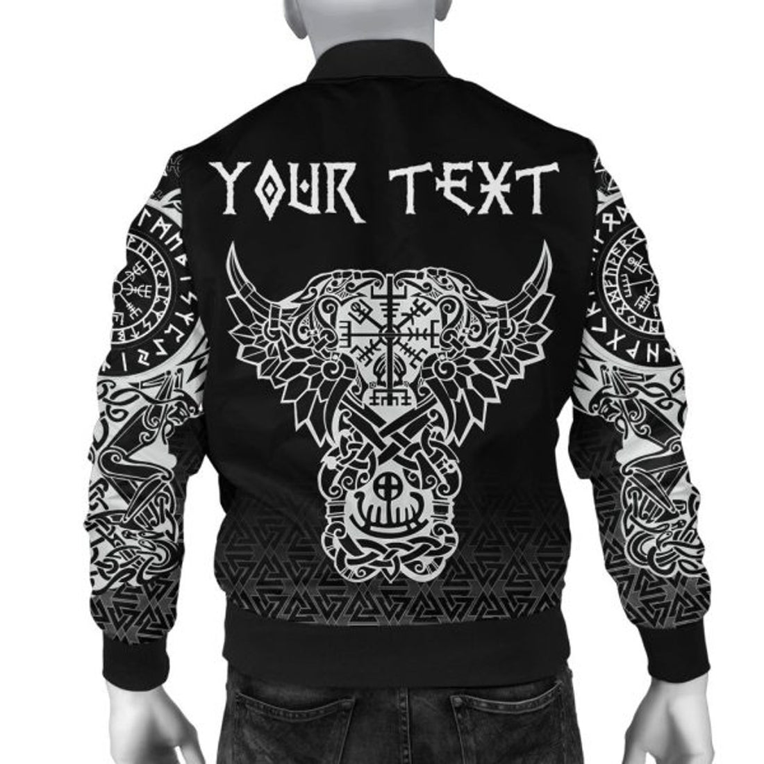 FUNSTUFFPRINT Custom Bomber Jacket - Odin And Raven Tattoo 3D Bomber Jacket