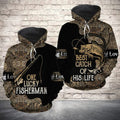FUNSTUFFPRINT Matching Fishing Couple 3D All Over Hoodie One Lucky Fisherman Best Catch Of His Life
Type* 3D Hoodie and Zip Hoodie