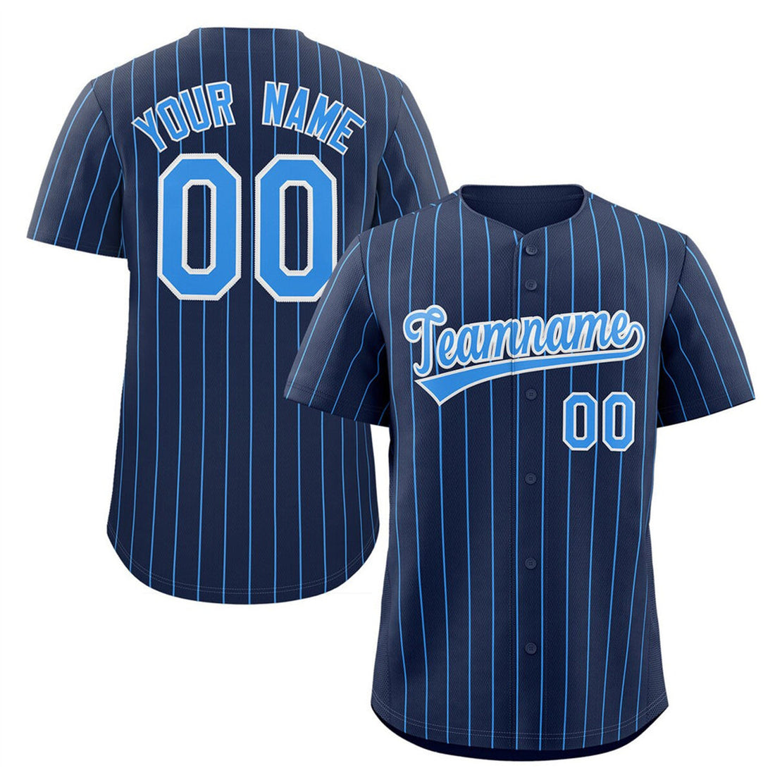Custom Personalized Pinstripe Baseball Jersey Button Down Shirt Printed or Custom Name Number Team Baseball, Unisex Baseball Jersey