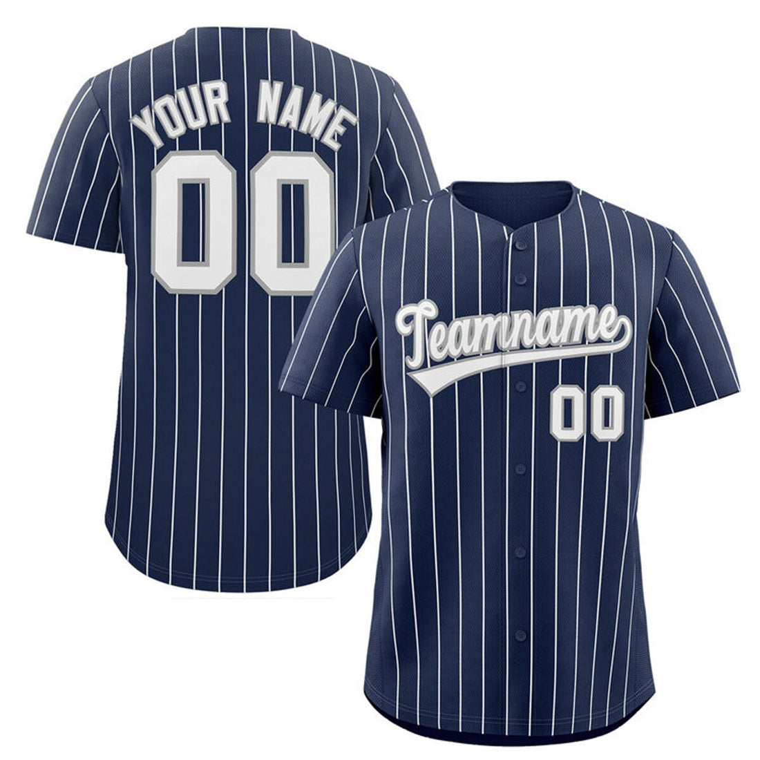 Custom Personalized Pinstripe Baseball Jersey Button Down Shirt Printed or Custom Name Number Team Baseball, Unisex Baseball Jersey
