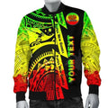 FUNSTUFFPRINT Custom Polynesian Guinea Men's Bomber Jacket - Moana Maui Tattoo With Coat Of Arm Guinea Reggae - 3D Bomber Jacket