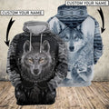 FUNSTUFFPRINT Personalized Wolf Couple 3D Hoodie and Zip Hoodie