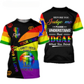 Custom LGBT 3D T-Shirt With Name, Please Understand That Idgaf What You Think, Pride Shirt