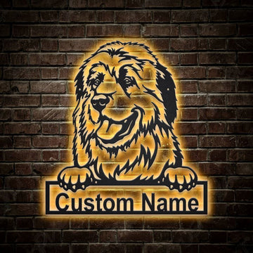 Custom Great Pyrenees Dog Metal Sign, Led Lights Great Pyrenees Metal Sign, Dog Lover Gift, Dog Wall Sign, Home Decor Sign