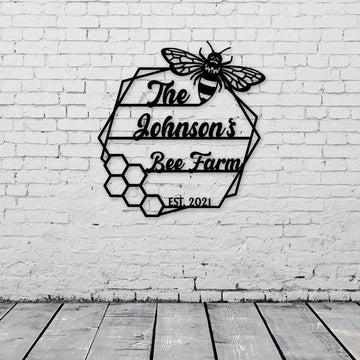 Custom Metal Farm Sign, Bee Farm Metal Sign, Gift Ideas For Farm Woman, Large Metal Outdoor Signs, Outdoor Metal Sign Frames