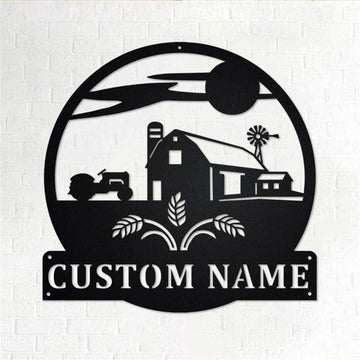 Custom Metal Farm Sign, Farm Scene Metal Wall Art, Gift Ideas For Farm Woman, Large Metal Outdoor Signs, Outdoor Metal Sign Frames
