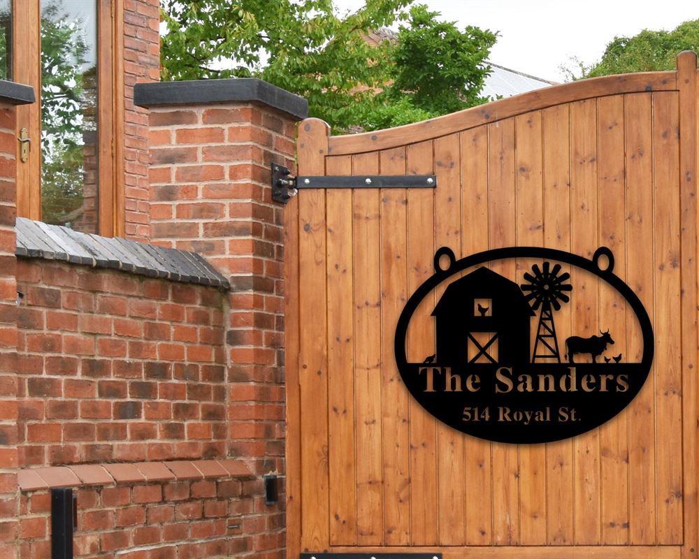 Custom Metal Farm Sign, House Address Plaque Farm Gate Metal Sign, Gift Ideas For Farm Woman, Outdoor Metal Sign Frames