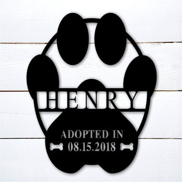 Custom Metal Sign, Dog Metal Sign, Anniversary Gift, Dog House Sign, Dog Wall Art, Outdoor Sign, Home Decor Sign
